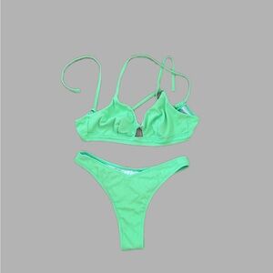 Mint Ribbed Two-Piece Bikini Set
